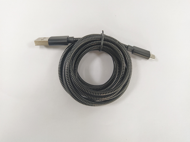 金屬軟管microUSB數(shù)據(jù)線，手機(jī)數(shù)據(jù)線定制廠家
