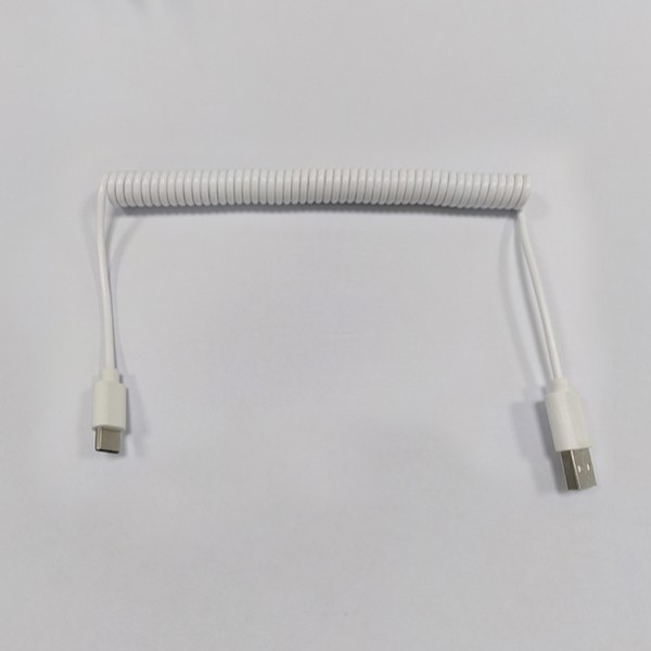 彈簧Type-C數據線，高彈性PU拉伸快充USB-C線